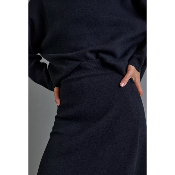 Anthropologie Maeve Anja Sweater Midi Skirt Black NWT SZ XL - Picture 4 of 12